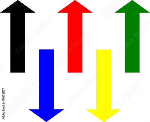 矢先短めのシンプルで使いやすい矢印セット(赤、黒、青、緑、黄)_軸長め