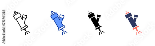 Fuel Injection System icon set multiple style collection