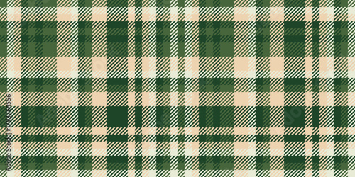 Green tartan plaid seamless pattern with textured check lines