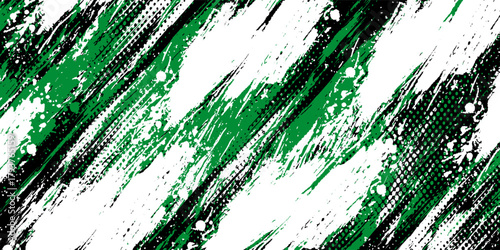 Modern grunge background in green, black and white colors with space for text. eps 10