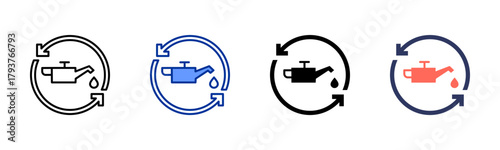 Oil Change icon set multiple style collection