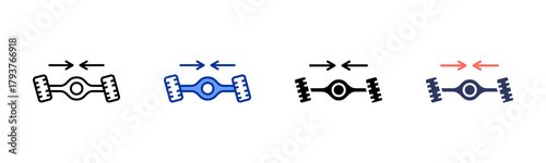Wheel Alignment icon set multiple style collection