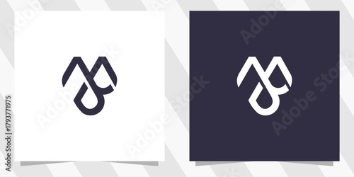 letter mb bm logo design vector