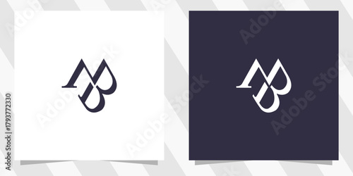 letter mb bm logo design vector
