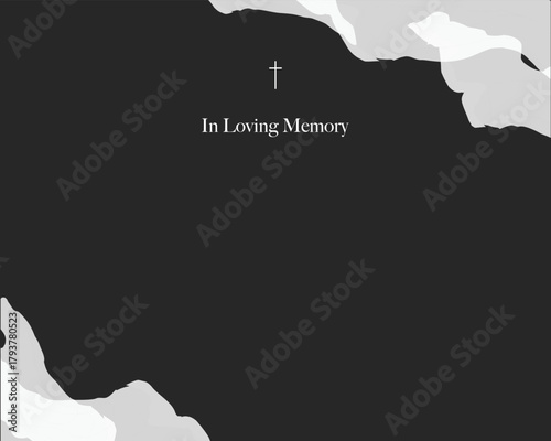 A deep twilight gradient from dark blue to black, with a clean open frame for remembrance text.