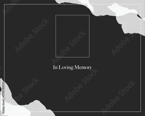 A muted grey-black textured backdrop with soft brush effects, forming a quiet, reflective atmosphere.