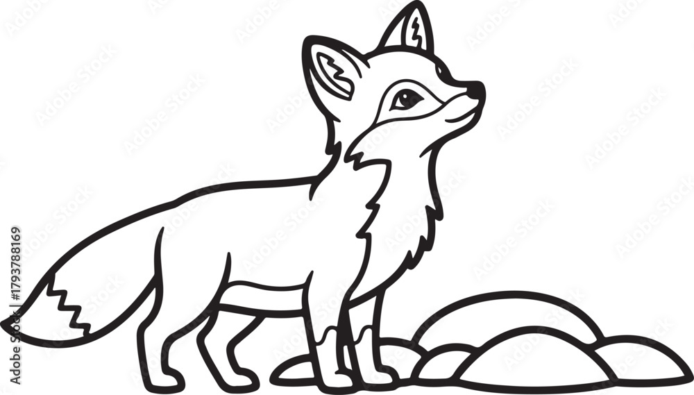 Obraz premium Cute funny cartoon fox vector illustration character drawing isolated on white
