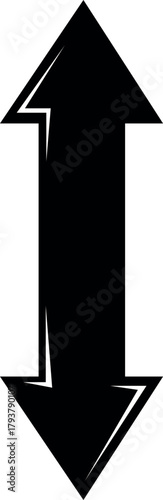 vector illustration black and white arrow symbol indicating double meaning up and down sense