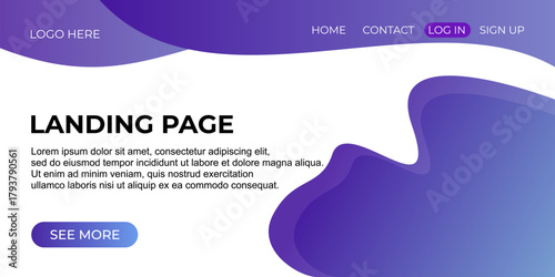 Modern Abstract Liquid Shape Landing Page Header on Clean White Background