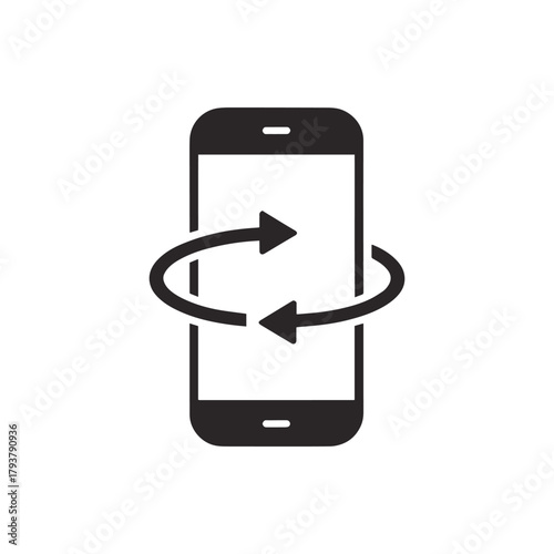 A black and white phone with a white screen