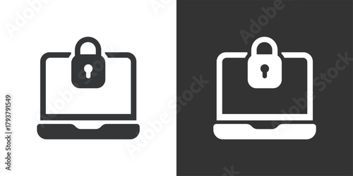 Computer Security icon. Solid glyph series icon