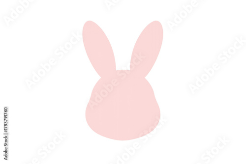 Pink bunny rabbit head silhouette transparent background