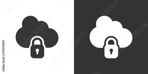 Locked Cloud icon. Solid glyph series icon
