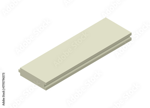 Concrete board panel. Simple flat illustration in isometric view.