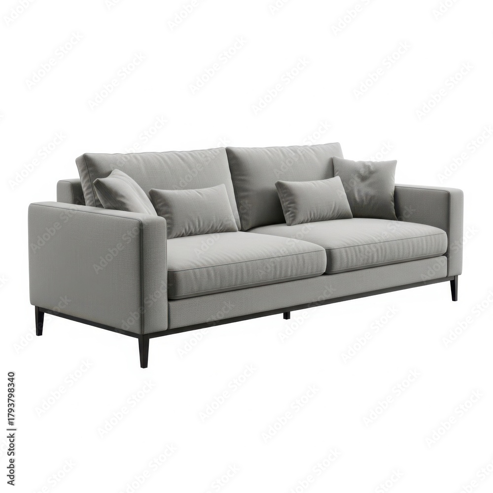 Fototapeta premium 3d gray sofa with pillows 