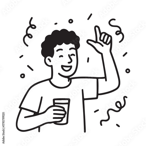 Celebrate life's moments with youthful energy, a joyful toast, and confetti in the air for a vibrant occasion that exudes pure happiness