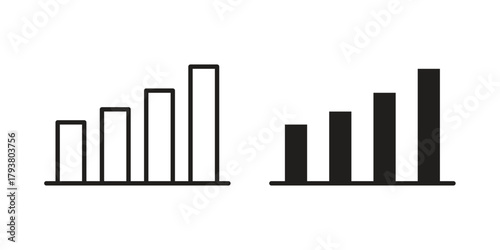 Bar chart icon collection with multiple styles. EPS10