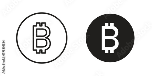 Bitcoin icon collection with multiple styles. EPS10