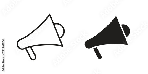 Bullhorn icon collection with multiple styles. EPS10