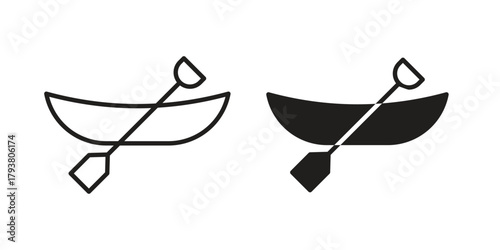 Canoe icon collection with multiple styles. EPS10