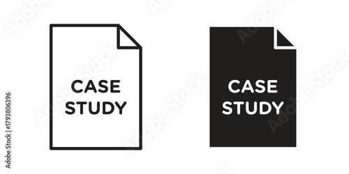 Case study icon collection with multiple styles. EPS10