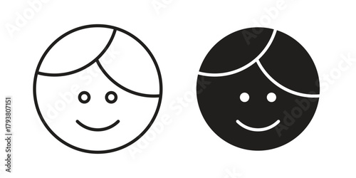 Child face icon collection with multiple styles. EPS10