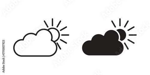 Cloudy Day icon collection with multiple styles. EPS10