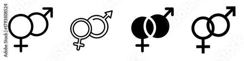 venus mars icon set. pictogram isolated on white background. Vector illustration.