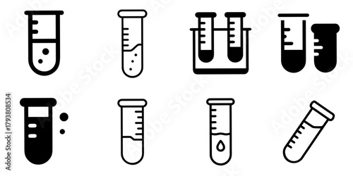 test tube icon set. pictogram isolated on white background. Vector illustration.