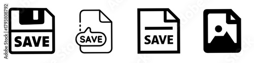 save icon set. pictogram isolated on white background. Vector illustration.
