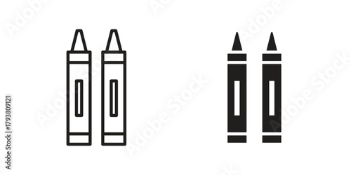 Crayon icon collection with multiple styles. EPS10