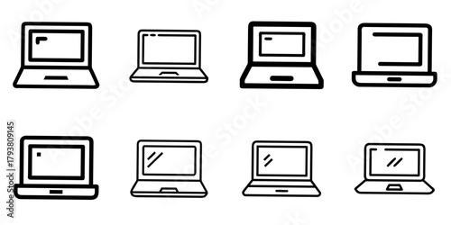 laptop icon set. pictogram isolated on white background. Vector illustration.
