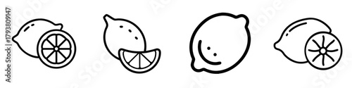 lemon icon set. pictogram isolated on white background. Vector illustration.