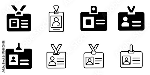 id badge icon set. pictogram isolated on white background. Vector illustration.