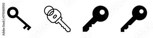 key icon set. pictogram isolated on white background. Vector illustration.