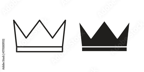 Crown icon collection with multiple styles. EPS10