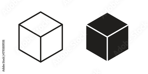 Cube icon collection with multiple styles. EPS10