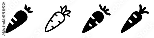 carrot icon set. pictogram isolated on white background. Vector illustration.