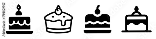 cake icon set. pictogram isolated on white background. Vector illustration.
