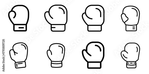 boxing glove icon set. pictogram isolated on white background. Vector illustration.