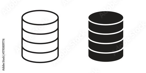 Database icon collection with multiple styles. EPS10