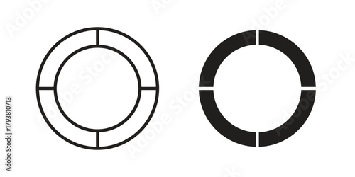 Donut chart icon collection with multiple styles. EPS10