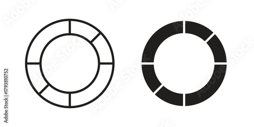 Donut chart icon collection with multiple styles. EPS10