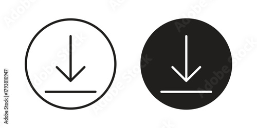 Download button icon collection with multiple styles. EPS10