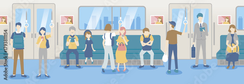 電車に乗る人たち_250318CS6