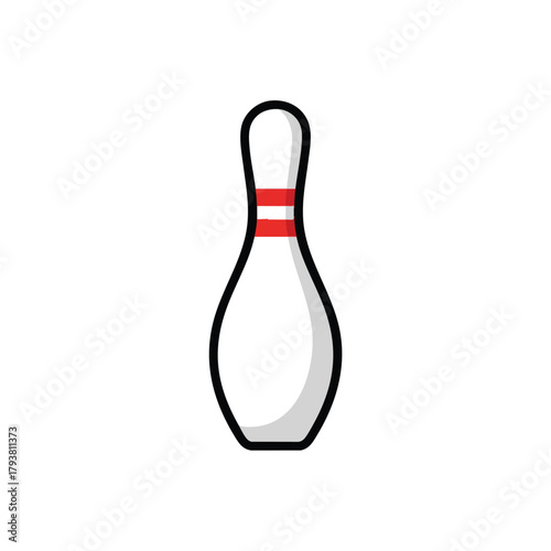Bowling Pin Graphic Isolated White Background