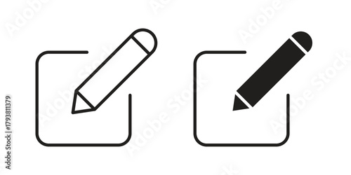 Edit button icon collection with multiple styles. EPS10