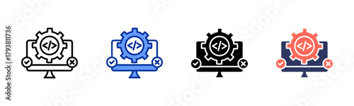 Software Testing icon set multiple style collection