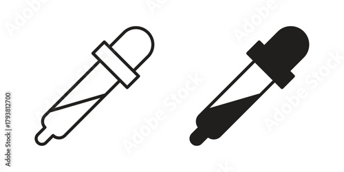 Eye dropper icon collection with multiple styles. EPS10