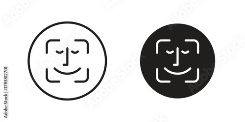 Face id icon collection with multiple styles. EPS10